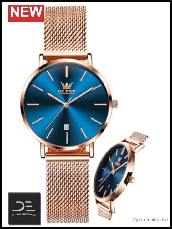 Minimalist Casual Dress Quartz Watch with Date Calendar, Stainless Steel Band main image 4